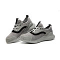 Grey Steel Toe High Elastic Insole Safety Shoes For Women